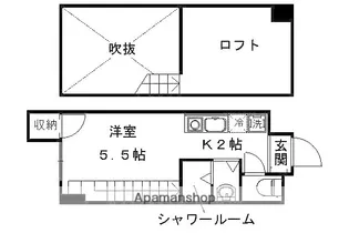 ヒューマンハイツ御室【406号室】の間取り
