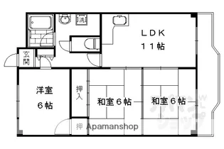 パルテ西京極【1階】の間取り