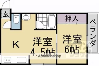 Uハイム中辻【302号室】の間取り