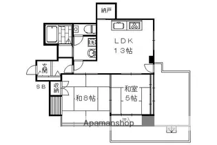 カームネス【102号室】の間取り