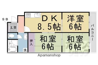 ロイヤルコーポ【608号室】の間取り