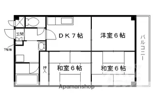 ロイヤルコーポ【5階】の間取り