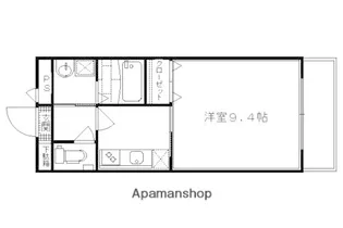 アンプルールフェールデルニエ嵯峨ノ段町【103号室】の間取り