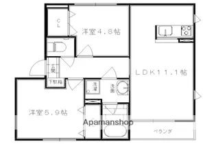 ブリリアン鳴滝【201号室】の間取り