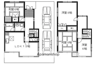 京都府京都市西京区大枝北沓掛町2丁目【一戸建】の間取り