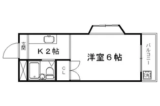 メゾン・ド・ヴィルこがね【210号室】の間取り