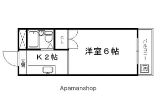 メゾン・ド・ヴィルこがね【208号室】の間取り