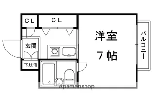 ハーモニーコーポ山根【2C号室】の間取り