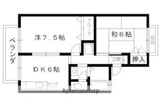 エンゼルハイム桂川【105号室】の間取り