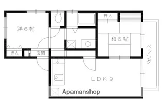フォンテーヌ塩田【102号室】の間取り