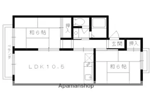 2LDKの間取り画像