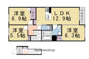 べレオ桂【213号室】の間取り