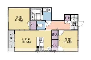べレオ桂【108号室】の間取り