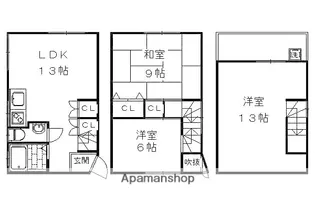 京都府京都市右京区西京極東町【一戸建】の間取り