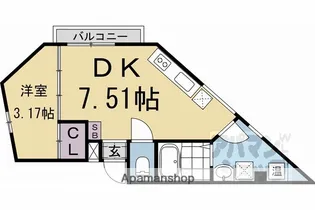 CREO太秦天神川【102w号室】の間取り