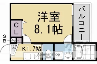 カーサウッド花園【203号室】の間取り