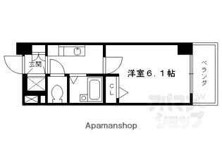なかよしマンション四条大宮【501号室】の間取り