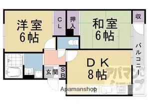 シャトレーヌ桂【A202号室】の間取り