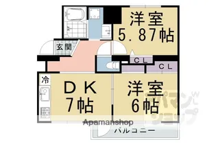 シャトレーヌ桂【B404号室】の間取り