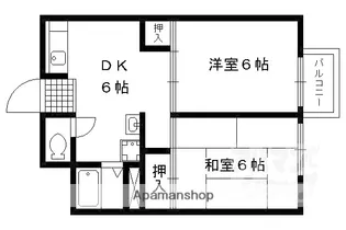 ユニメント林 A・B棟【A103号室】の間取り