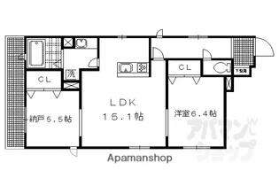 シャーメゾン舞鶴【202号室】の間取り