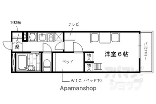 レオパレス西ノ京【303号室】の間取り