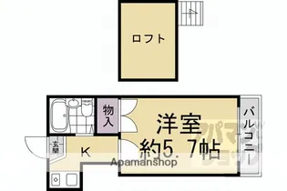 レオパレス西院III【2-206号室】の間取り