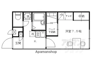 レオパレス塚修【203号室】の間取り