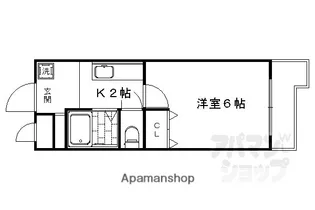 フリーピア鳴滝III【202号室】の間取り