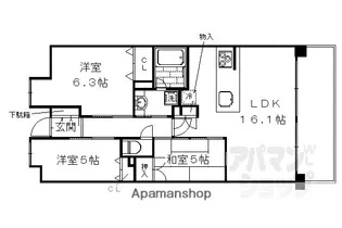 パラドール四条山ノ内ウエストシティ【507号室】の間取り