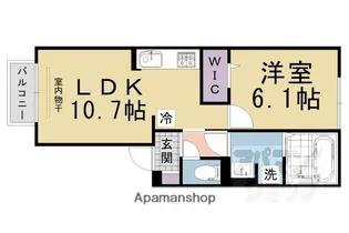 メルベーユ川島【1階】の間取り