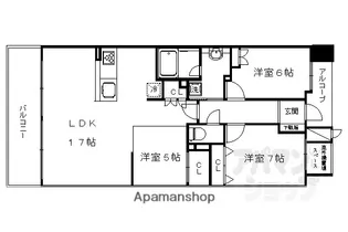 ネバーランド桂【211号室】の間取り