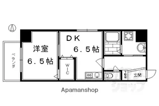 1DKの間取り画像