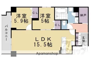 PADMA烏丸御池【702号室】の間取り