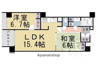 ファヴィエ四条西洞院【508号室】の間取り