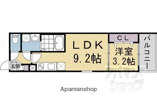 ジーメゾン京都梅津【105号室】の間取り