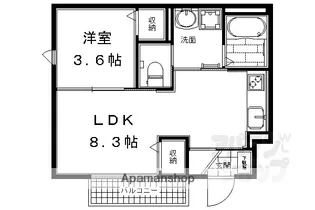 シャーメゾン桂離宮東【102号室】の間取り