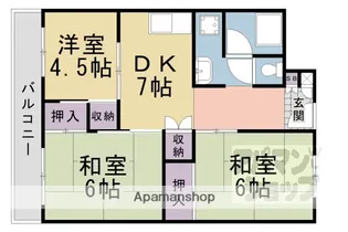 洛西北福西市営住宅【31601号室】の間取り
