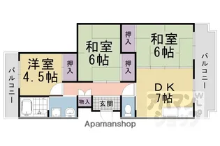 洛西北福西市営住宅【30911号室】の間取り