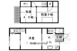 京都府京都市西京区松尾鈴川町【一戸建】の間取り