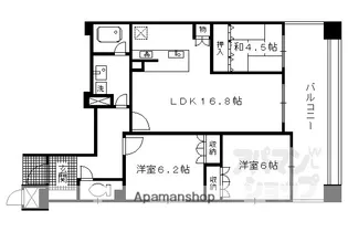 グランエスパス御所南【301号室】の間取り