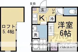 ハーモニーテラス太秦宮ノ前町【201号室】の間取り