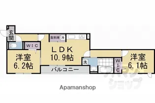 ヴァンソレイユ二条【3階】の間取り