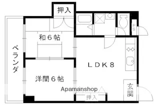 プランドール御所ノ内【302号室】の間取り