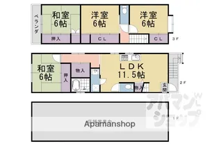 京都府京都市西京区上桂森下町【一戸建】の間取り