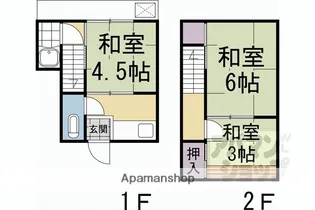 京都府京都市西京区山田御道路町【テラスハウス】の間取り