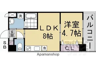 GRAND NAVIRE 京都二条【501号室】の間取り