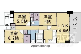 ラウンドガーデン嵐山【2階】の間取り