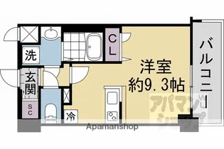 Asclaire京都西院【2階】の間取り