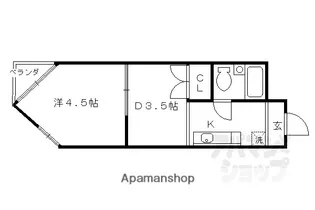 ベール太秦【4C号室】の間取り